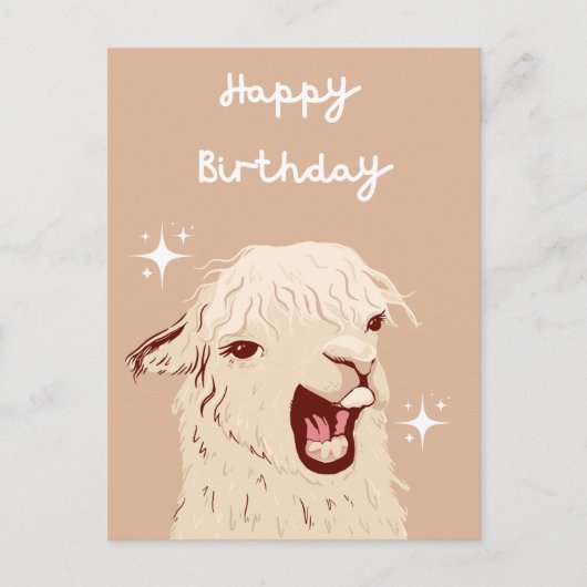 Llama-verjaardagskaart Briefkaart (Voorkant)