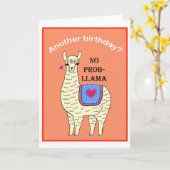 Llama verjaardagskaart Grappige lama Geen probleem Kaart (Gele Bloem)