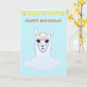 Llama-verjaardagskaart Kaart (Gele Bloem)