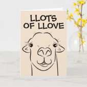 LLAMA VERJAARDAGSKAARTEN MET LIEFDE KAART (Gele Bloem)