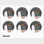 Llama-verjaardagsstickers Ronde Sticker