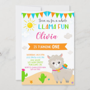 Llama verjaardagsuitnodiging Alpaca feest uitnodig Kaart