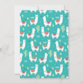 Llama verjaardagsuitnodiging. leuk meisje eerste 1 kaart (Achterkant)