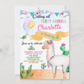 Llama verjaardaguitnodiging Alpaca uitnodiging (Voorkant)