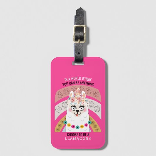 Llama | Verkies om een Bagagelabel van Llamacorn t (Voorkant (verticaal))