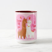 Llama Vertel je Tweekleurige Koffiemok (Center)