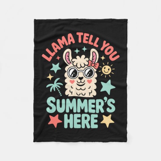 Llama Vertel Summers Hier Pun Schattige Leraar Stu Fleece Deken (Voorkant)
