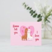 Llama vertelt je  briefkaart (Staand voorkant)