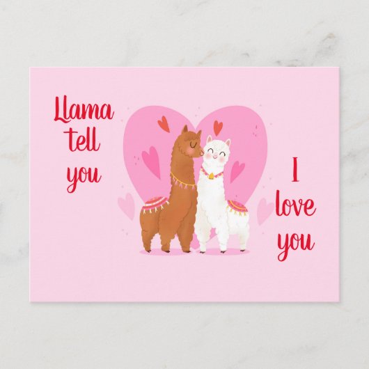 Llama vertelt je  briefkaart (Voorkant)