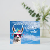 Llama vertelt je hoeveel! Leuke vastgoedmarketing Briefkaart (Staand voorkant)