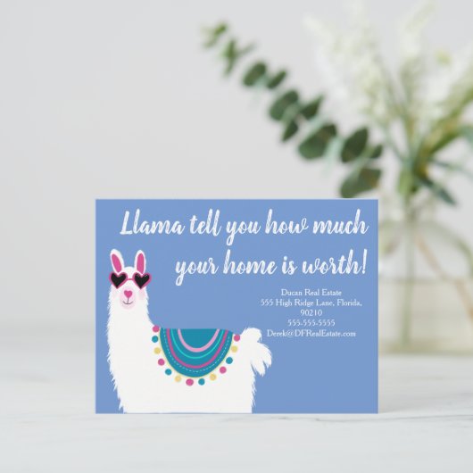 llama vertelt je hoeveel marketing van onroerend g briefkaart (Staand voorkant)