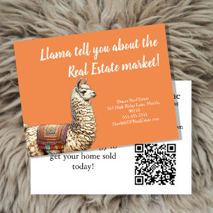 llama vertelt je hoeveel marketing voor onroerend briefkaart