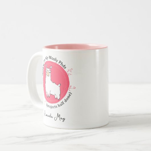 Llama vertelt u over Yarn Projects Halfgewerkte PH Tweekleurige Koffiemok (Voorkant links)