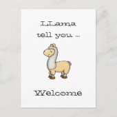 Llama vertelt u - Welkom - Cute Llama-Briefkaart Briefkaart (Voorkant)