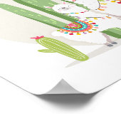 Llama Vingerafdruk Gastensignering Feest Baby Show Poster (Hoek)