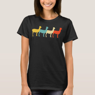 Llama Vintage Retro Alpaca Dier Camelid Liefhebber T-shirt