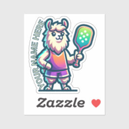 LLAMA voeg je eigen tekst toe - Pickleball Mascot Sticker
