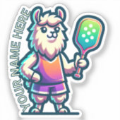 LLAMA voeg je eigen tekst toe - Pickleball Mascot  Sticker (Voorkant)