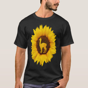 Llama voor vrouwelijke Mannen Alpaca Animal Sunflo T-shirt