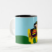 Llama vreugde tweekleurige koffiemok (Voorkant links)