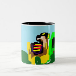 Llama vreugde tweekleurige koffiemok