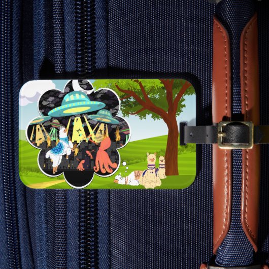 Llama vs Evil Squid Epic Space Battle Bagagelabel (Voorkant Insitu 4)