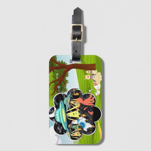 Llama vs Evil Squid Epic Space Battle Bagagelabel (Voorkant (verticaal))