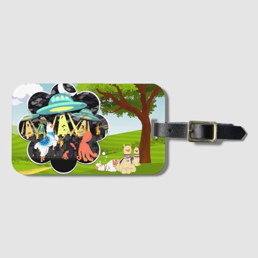 Llama vs Evil Squid Epic Space Battle Bagagelabel (Voorkant (horizontaal))