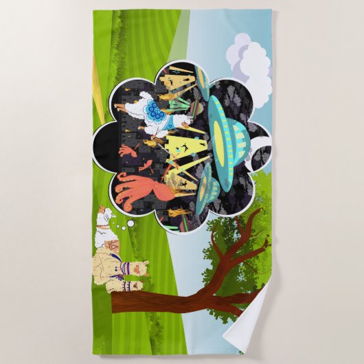 Llama vs Evil Squid Epic Space Battle Strandlaken (Voorkant)