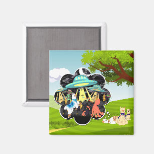 Llama vs Kwaadaardige Inktvis Epische Ruimte Slag Magneet