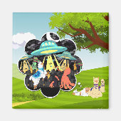 Llama vs Kwaadaardige Inktvis Epische Ruimte Slag Magneet (Voorkant)