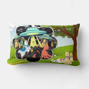 Llama vs Kwaadaardige Inktvis Epische Ruimte Strij Kussen