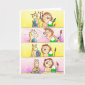 Llama VS Leeuw Pasen wenskaart door N. Janes Kaart (Voorkant)