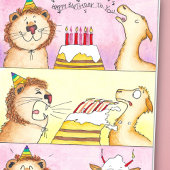 Llama VS Lion Birthday wenskaart Kaart