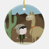 Llama walker keramisch ornament (Achterkant)