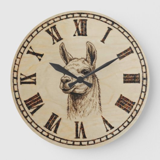 Llama Wandklok (Voorkant)