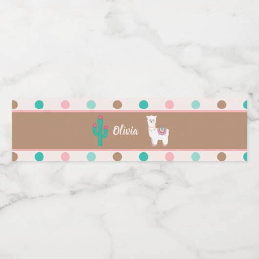 Llama waterlabel waterfles etiket (Enkel label)