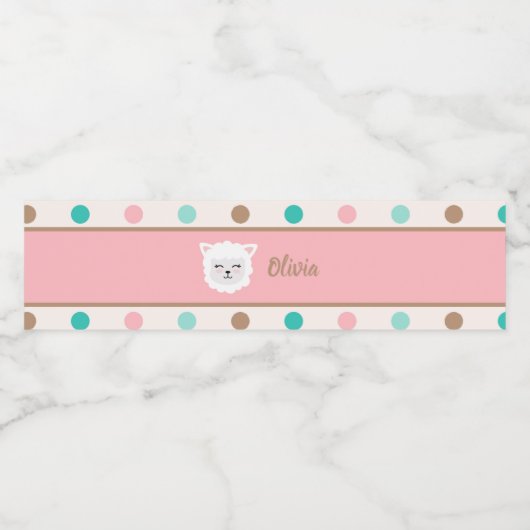 Llama waterlabel waterfles etiket (Enkel label)