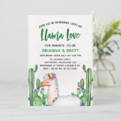 Llama Waterverf Baby shower uitnodiging (Staand voorkant)