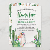 Llama Waterverf Baby shower uitnodiging (Voorkant / Achterkant)
