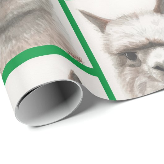 Llama-Waterverf die papier met alpaca-glimlachen p (Rol Hoek)