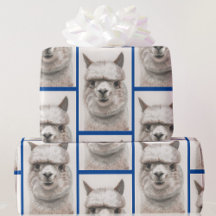 Llama-Waterverf die papier met alpaca-glimlachen p
