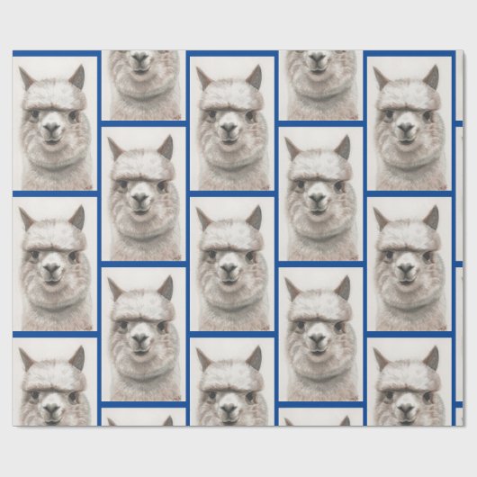 Llama-Waterverf die papier met alpaca-glimlachen p (Vlak)