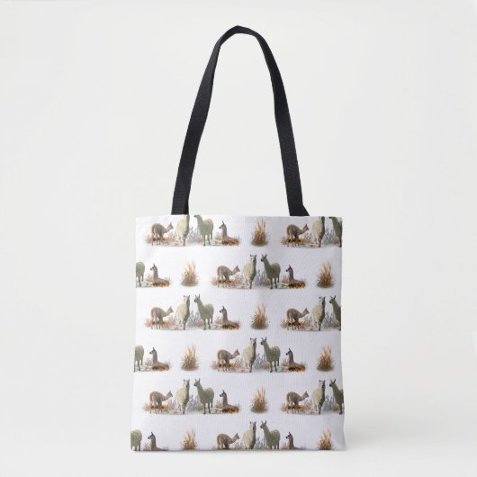 Llama Weide All Over Print Tas (kies kleur) (Voorkant)