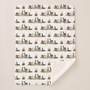 Llama Weide Sherpa Dekken (kies kleur) Deken