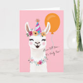 Llama Wenskaart “Llama Vertelt Je…” Kaart (Voorkant)