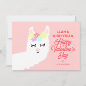 Llama wenst u een gelukkige Valentijnse klaslokaal Feestdagenkaart (Voorkant)