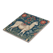 Llama William Morris stijl Rechts Tegeltje (Zijkant)