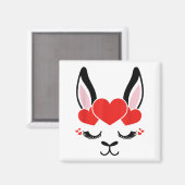 Llama Wimpers Alpaca Face St. Valentijn's Day Co Magneet (Voorkant / Achterkant)