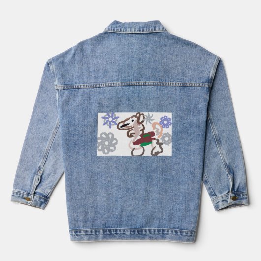 Llama winter fun denim jacket (Achterkant)